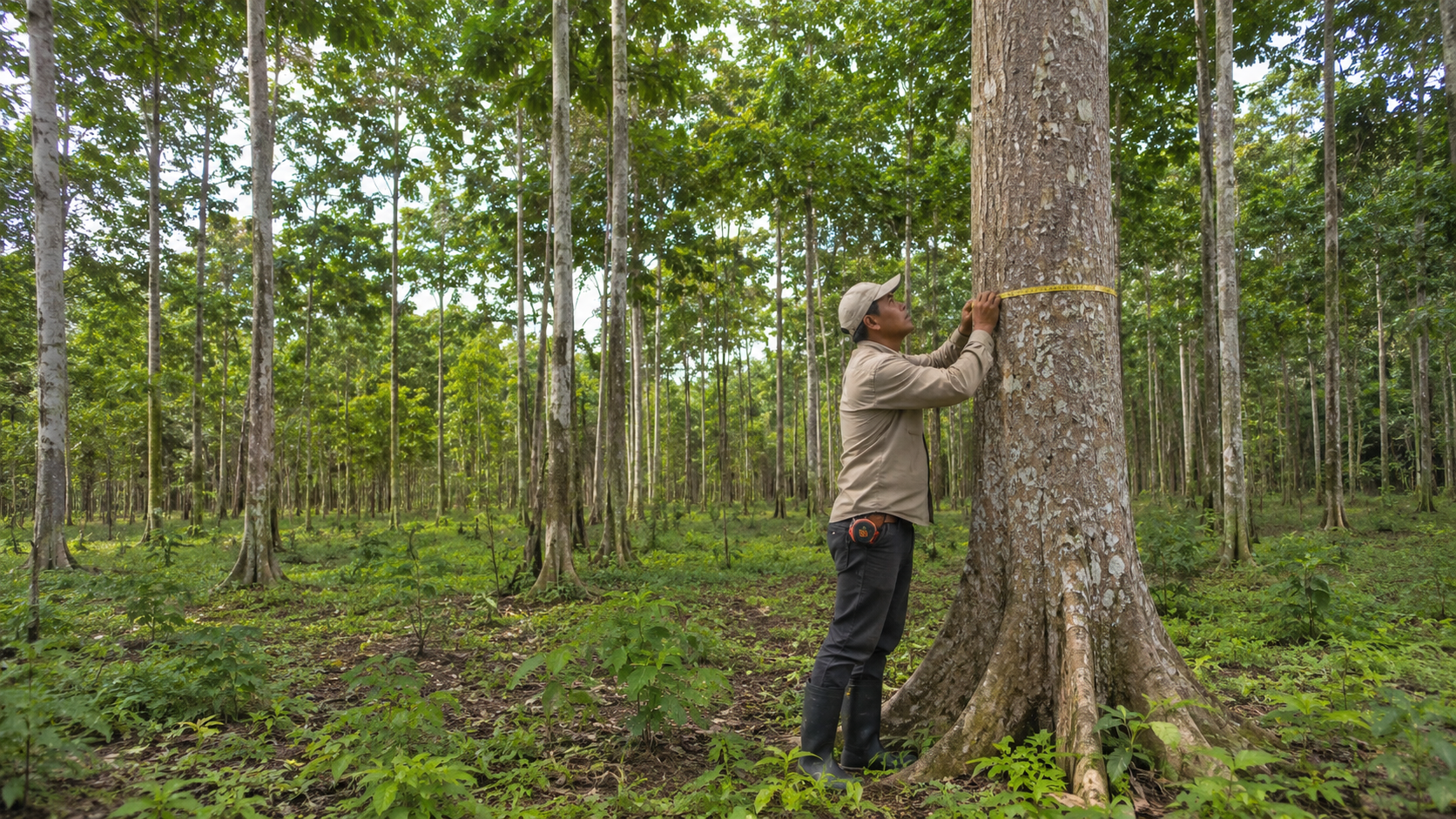 Medici&oacute;n de &aacute;rboles en campo &mdash; reforestaci&oacute;n JHYPERIONM